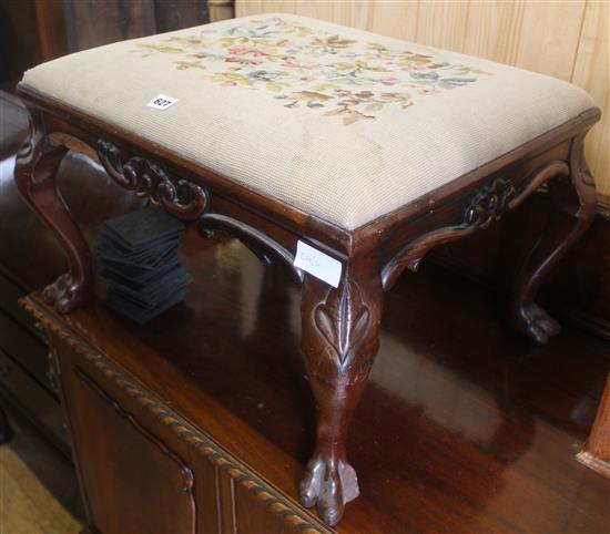 Needlepoint foot stool (claw feet)